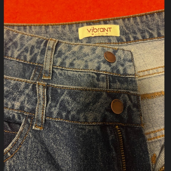 Vibrant M.I.U dark wash double waist high rise mom fit jeans NWT - Picture 6 of 13